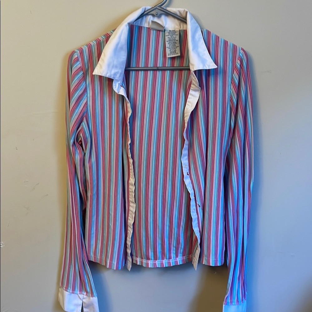 Striped Multicolor Button-Up Shirt (Bin D)​